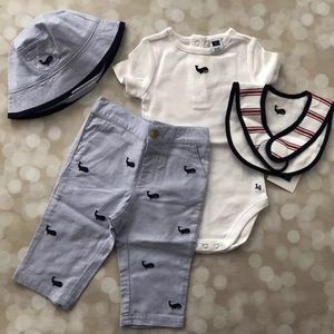 Janie And Jack Boys 3-6 M Outfit set Nautical Blue